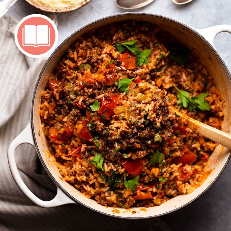 Italian Beef Rice Pilaf from RecipeTin Eats "Dinner" cookbook by Nagi Maehashi