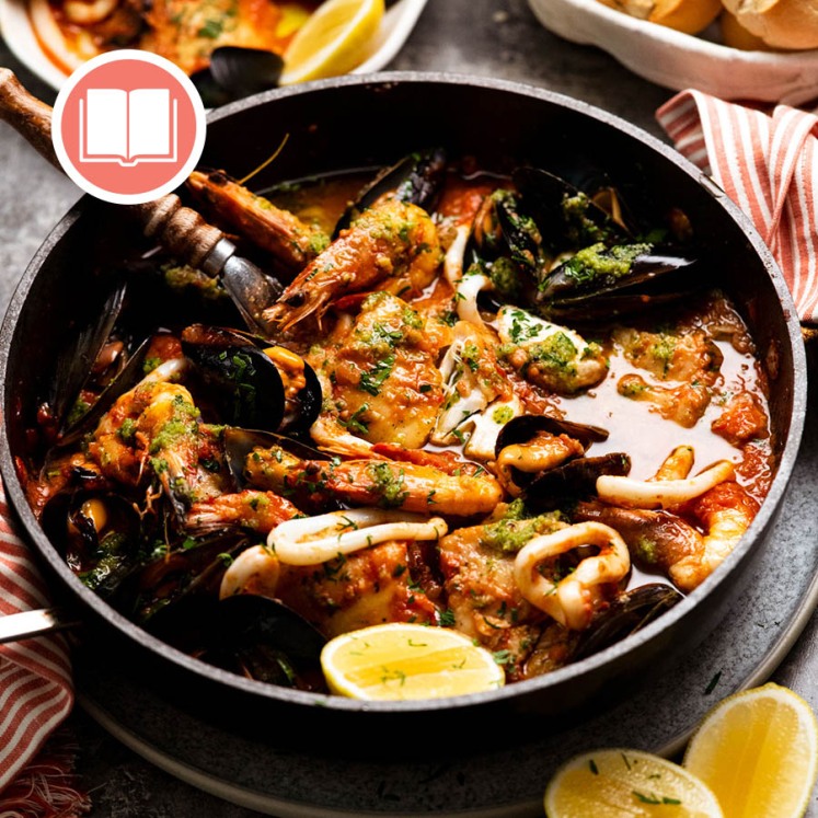 Spanish seafood stew from RecipeTin Eats "Dinner" cookbook by Nagi Maehashi