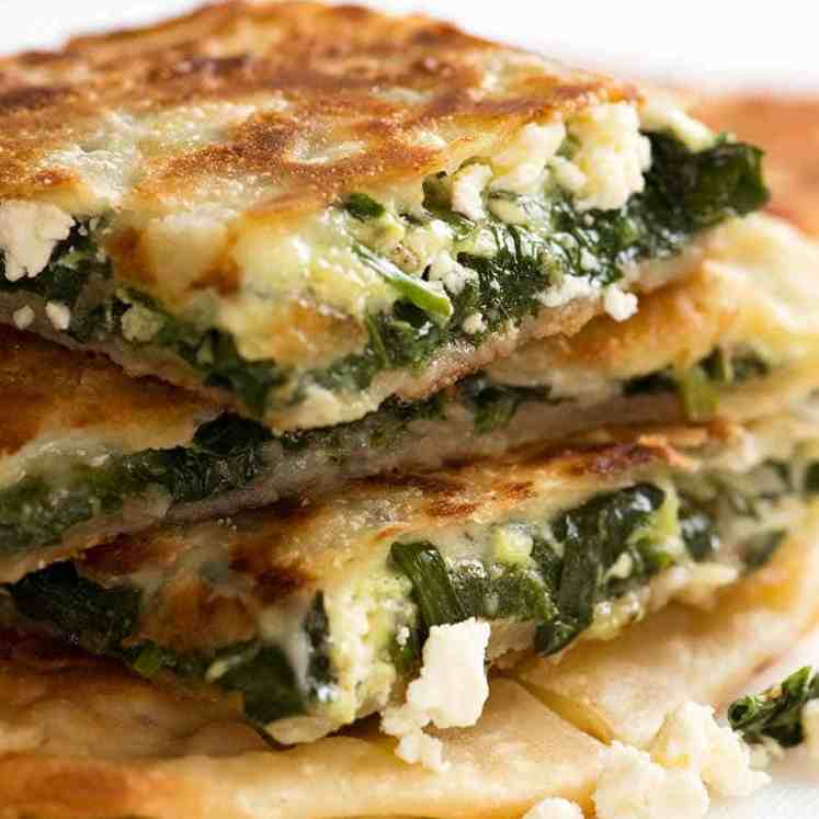 Stack of Spinach and Feta Gozleme